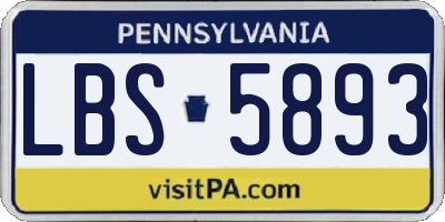 PA license plate LBS5893