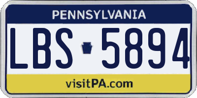 PA license plate LBS5894