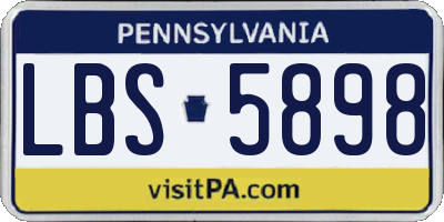 PA license plate LBS5898