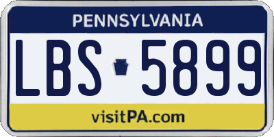 PA license plate LBS5899