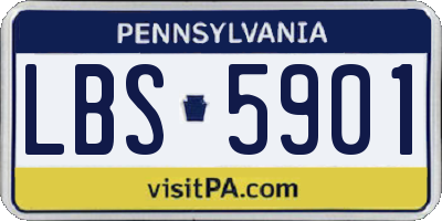 PA license plate LBS5901