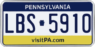 PA license plate LBS5910