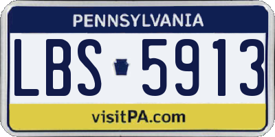 PA license plate LBS5913