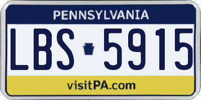 PA license plate LBS5915