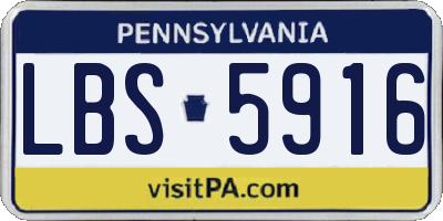 PA license plate LBS5916