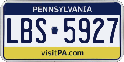 PA license plate LBS5927