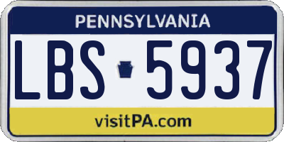 PA license plate LBS5937