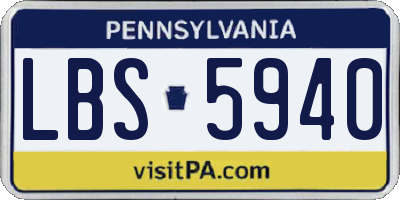 PA license plate LBS5940