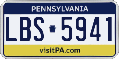 PA license plate LBS5941
