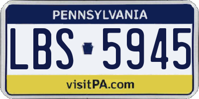 PA license plate LBS5945