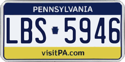 PA license plate LBS5946