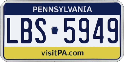 PA license plate LBS5949