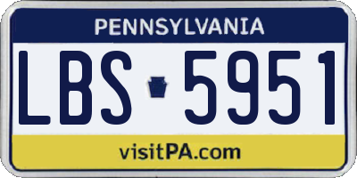 PA license plate LBS5951
