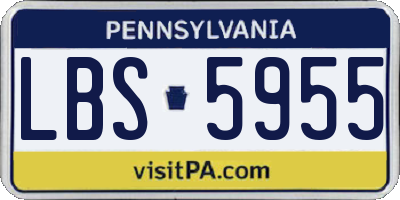 PA license plate LBS5955