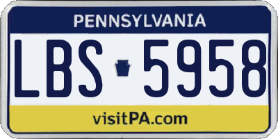 PA license plate LBS5958