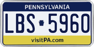 PA license plate LBS5960