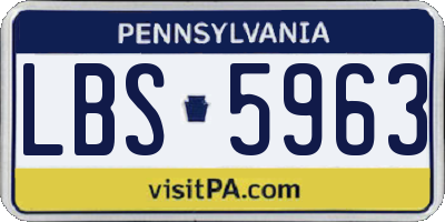 PA license plate LBS5963