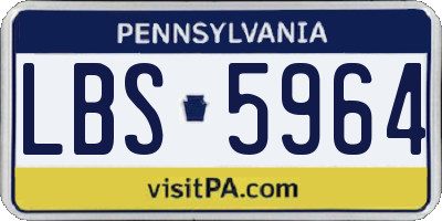PA license plate LBS5964