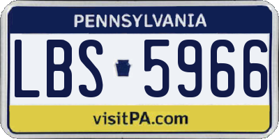 PA license plate LBS5966