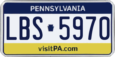 PA license plate LBS5970