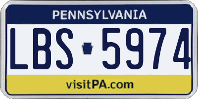 PA license plate LBS5974