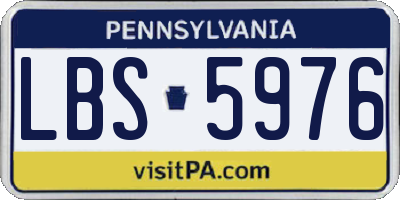 PA license plate LBS5976