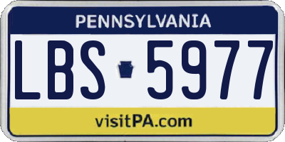 PA license plate LBS5977