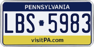 PA license plate LBS5983