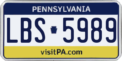 PA license plate LBS5989