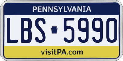 PA license plate LBS5990