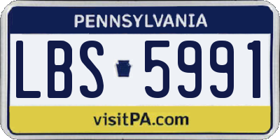 PA license plate LBS5991
