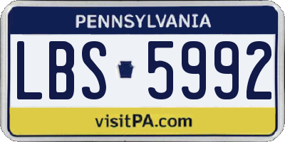 PA license plate LBS5992