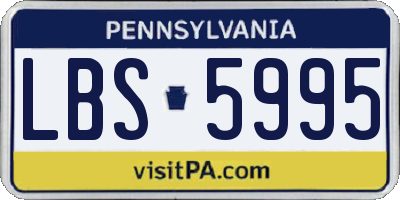PA license plate LBS5995