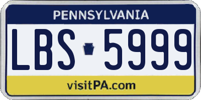 PA license plate LBS5999