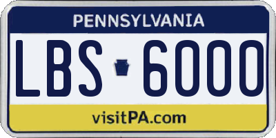 PA license plate LBS6000