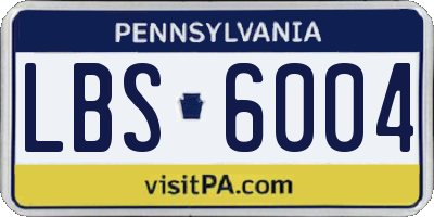 PA license plate LBS6004