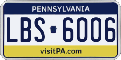 PA license plate LBS6006