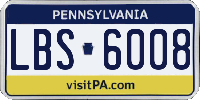 PA license plate LBS6008