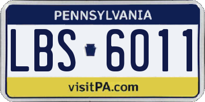 PA license plate LBS6011