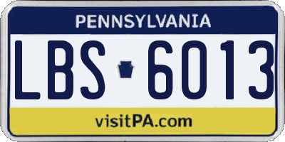 PA license plate LBS6013