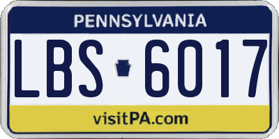 PA license plate LBS6017
