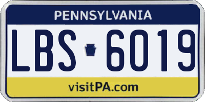 PA license plate LBS6019