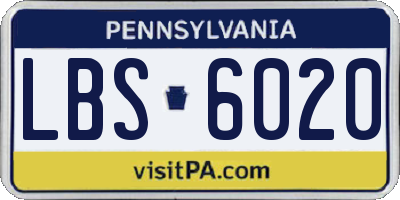 PA license plate LBS6020