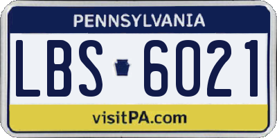 PA license plate LBS6021