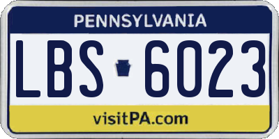 PA license plate LBS6023