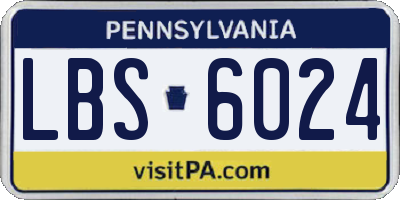 PA license plate LBS6024