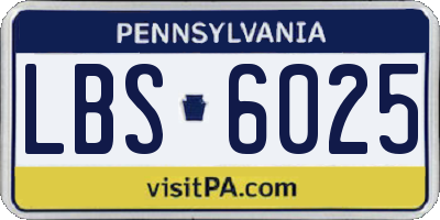 PA license plate LBS6025