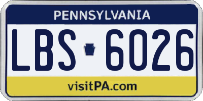 PA license plate LBS6026