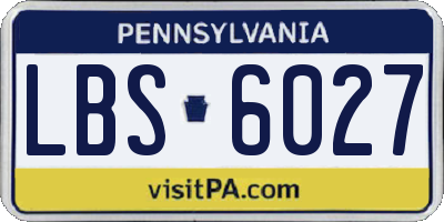 PA license plate LBS6027