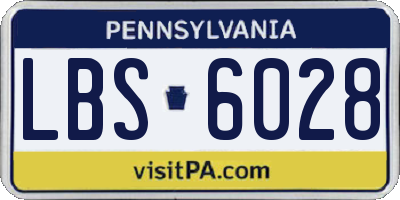 PA license plate LBS6028